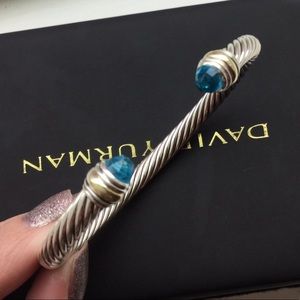 David Yurman 5mm Blue Topaz Cable Bracelet